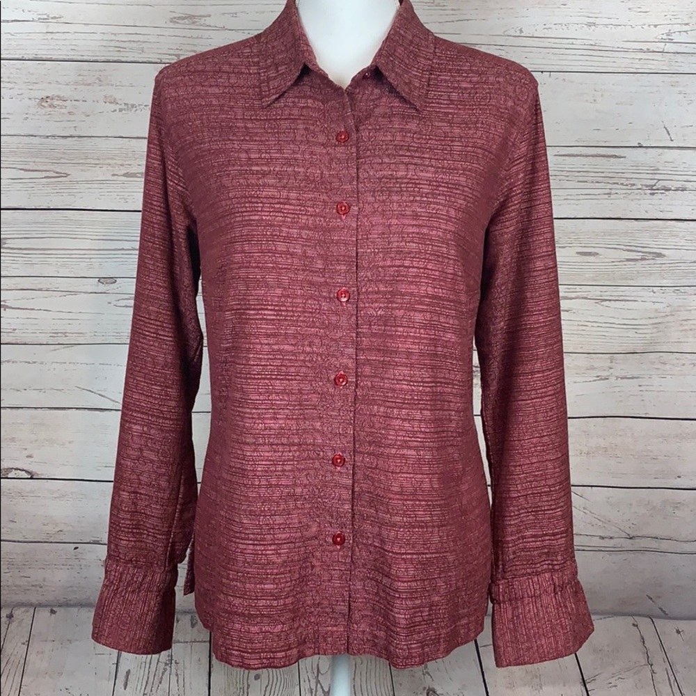 Columbia Shirt Long Tie Sleeve Button Up M